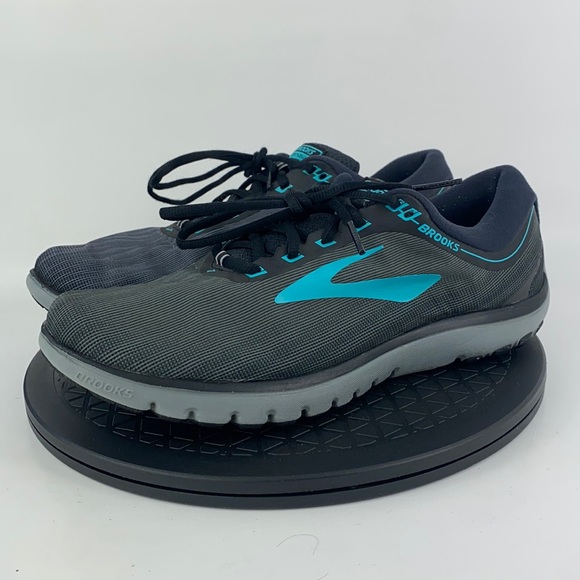 Brooks Shoes - Brooks PureFlow Gray/Turquoise/Black Running Shoes 1202621B067 Women's Size 11